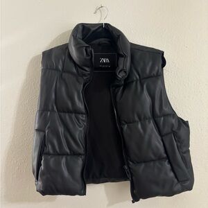 Zara Quilted Black Vest